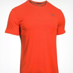 Under Armour Heat Gear Athletic Loose Fit T shirt Orange Short Sleeve Workout S